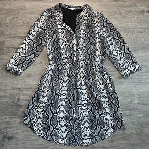 Black and White Snake🐍 Print Dress